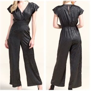 Black satin jumpsuit